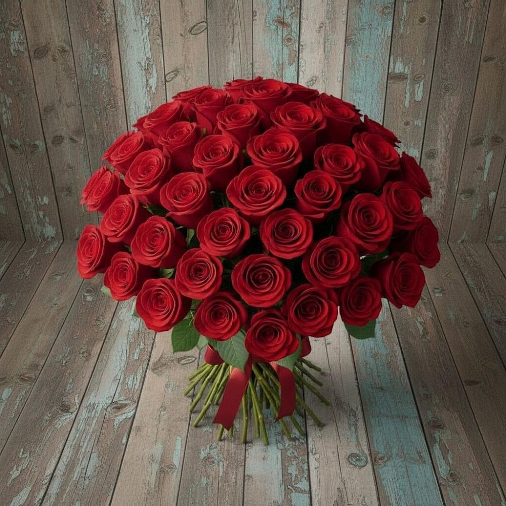 Букет 55 Красных роз Фридом в Нерюнгри