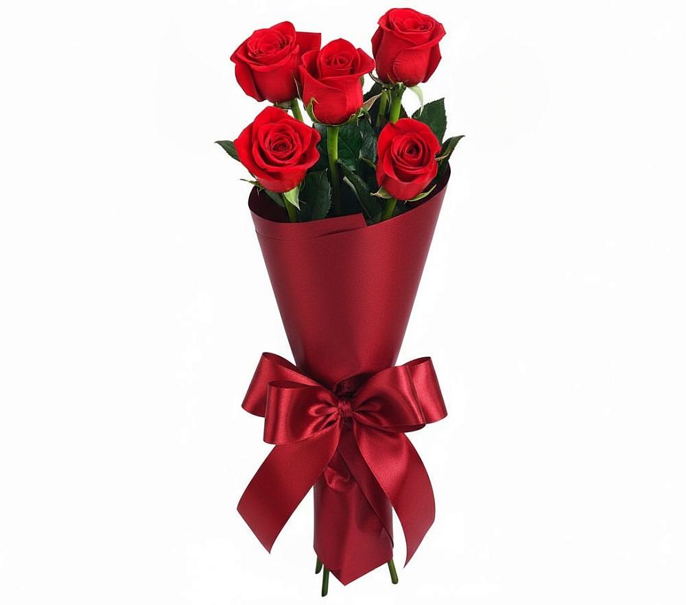 Букет 5 Красных роз Эдлесс Лав в Нерюнгри