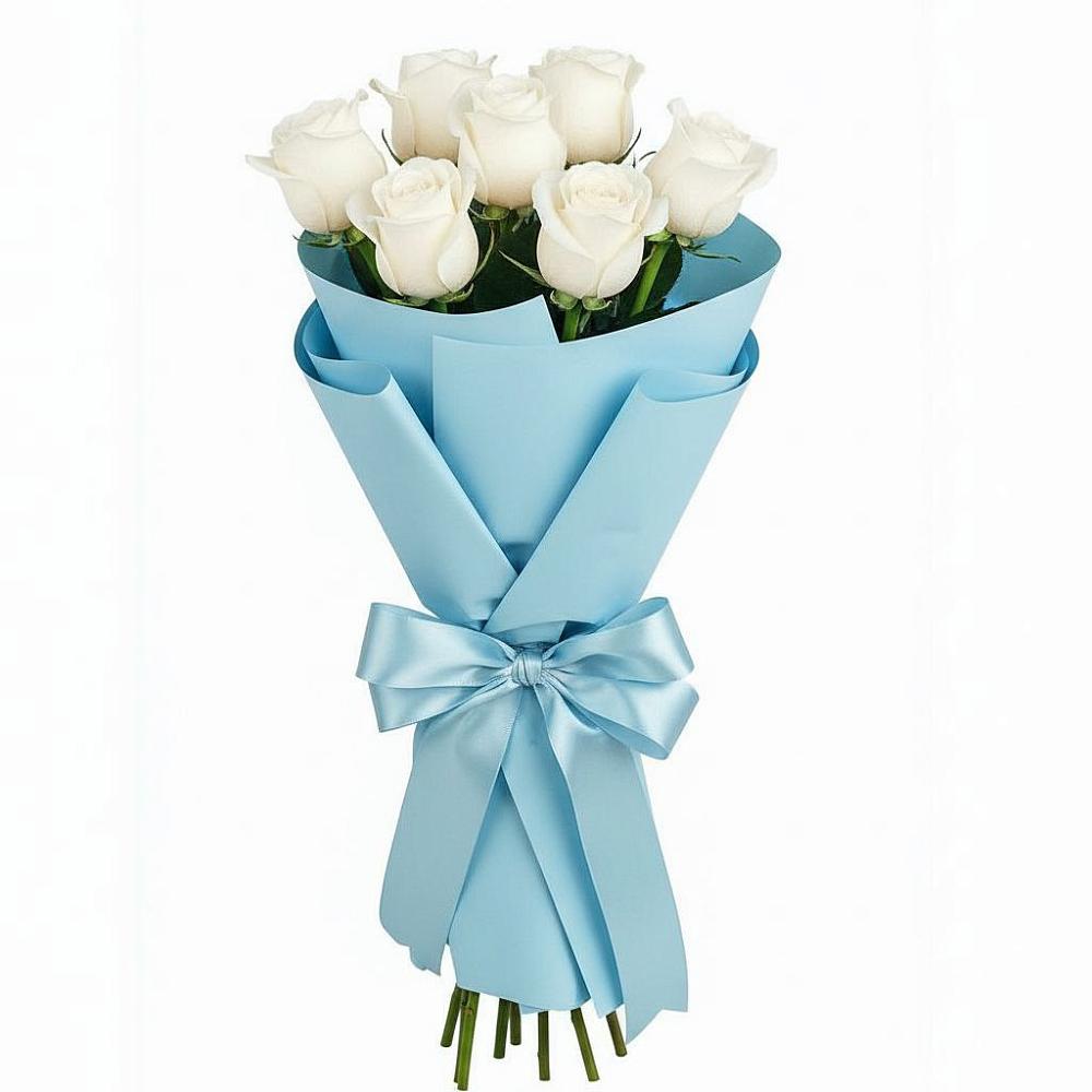 Букет 7 белых роз Проуд в Нерюнгри