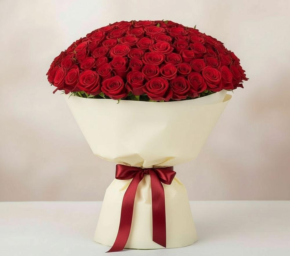 Букет 101 Красная роза Милано в Нерюнгри