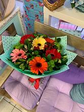 Букет цветов из:  Герберы, Хризантемы и Альстромерии #REPLACE_PRED# Нерюнгри