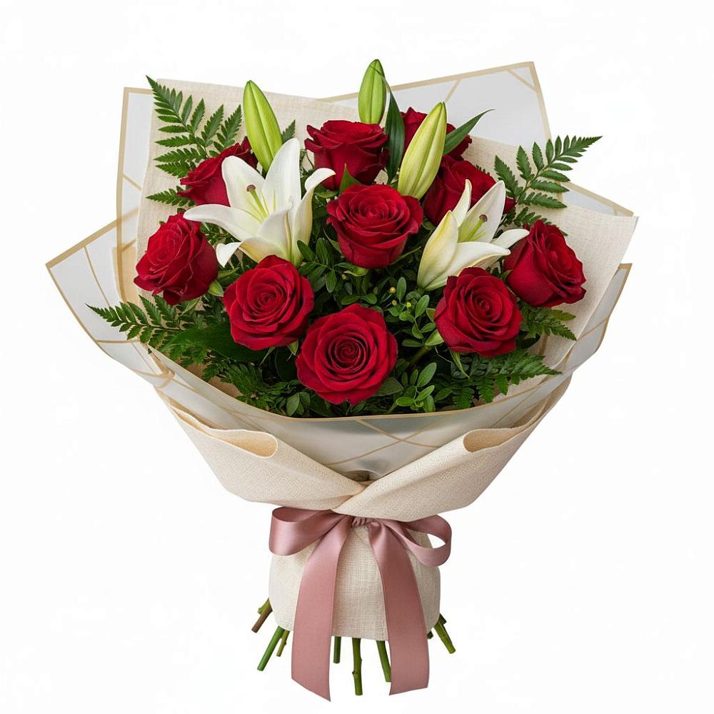 Букет цветов из: Лилии и Розы в Нерюнгри