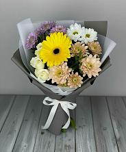 Букет цветов из:  Розы, Герберы и Хризантемы в Нерюнгри