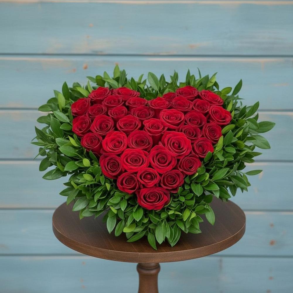 Цветочная композиция из Розы в виде сердца в Нерюнгри