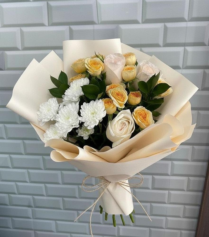 Букет цветов из: Розы и Хризантемы в Нерюнгри