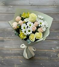Букет цветов из:  Альстромерии, Розы и Хризантемы в Нерюнгри